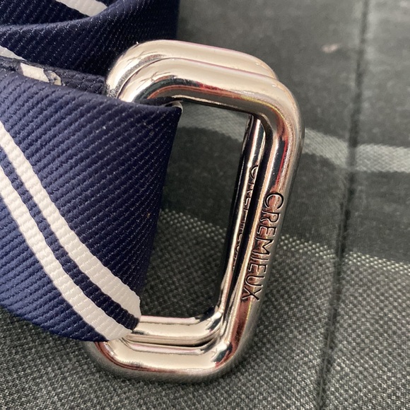 Crémieux double-d navy and white stripes canvas belt - Picture 12 of 17